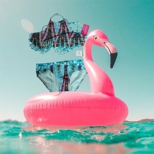 Gossip Girl Multi-Colors Fringed Bikini 👙 Swimsuit Set